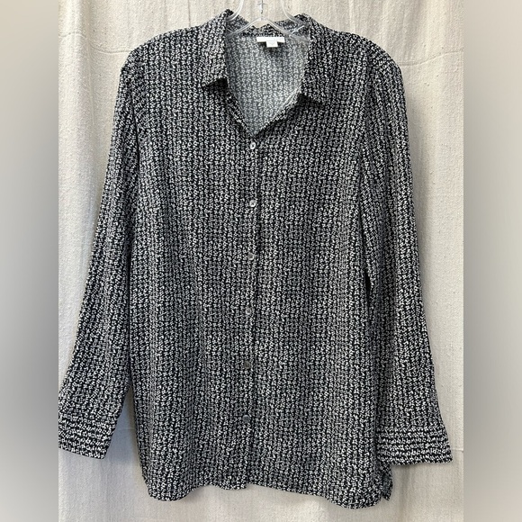 J Jill Long Sleeve Button Down Rayon Blouse Size M/ Excellent Condition - Picture 1 of 10